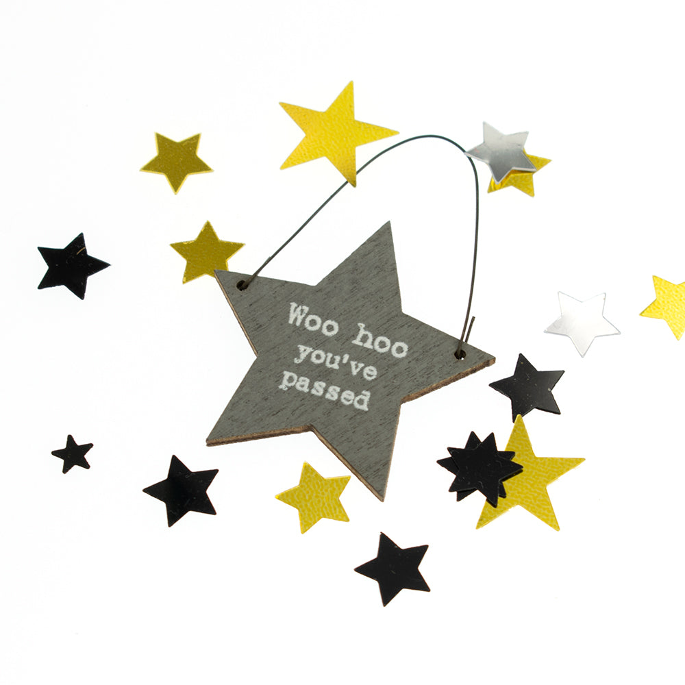 Woo Hoo You've Passed Mini Star Hanger & Confetti - Cracker Filler Gift Bag