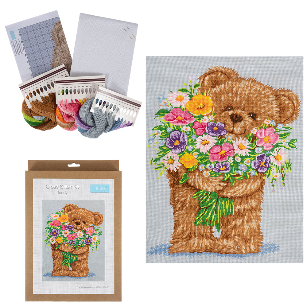 Teddy Bouquet | Cross Stitch Kit | 44x57cm