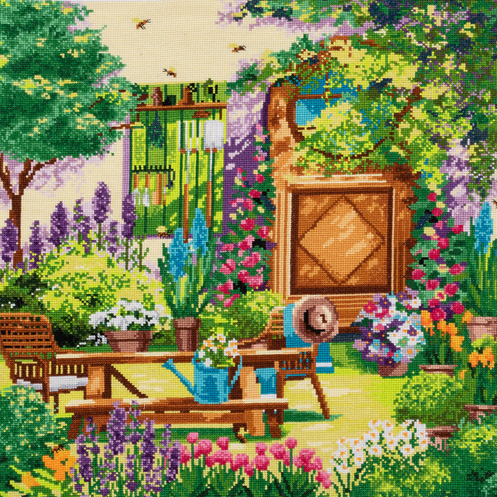 Country Garden Scene | Cross Stitch Kit | 50x50cm