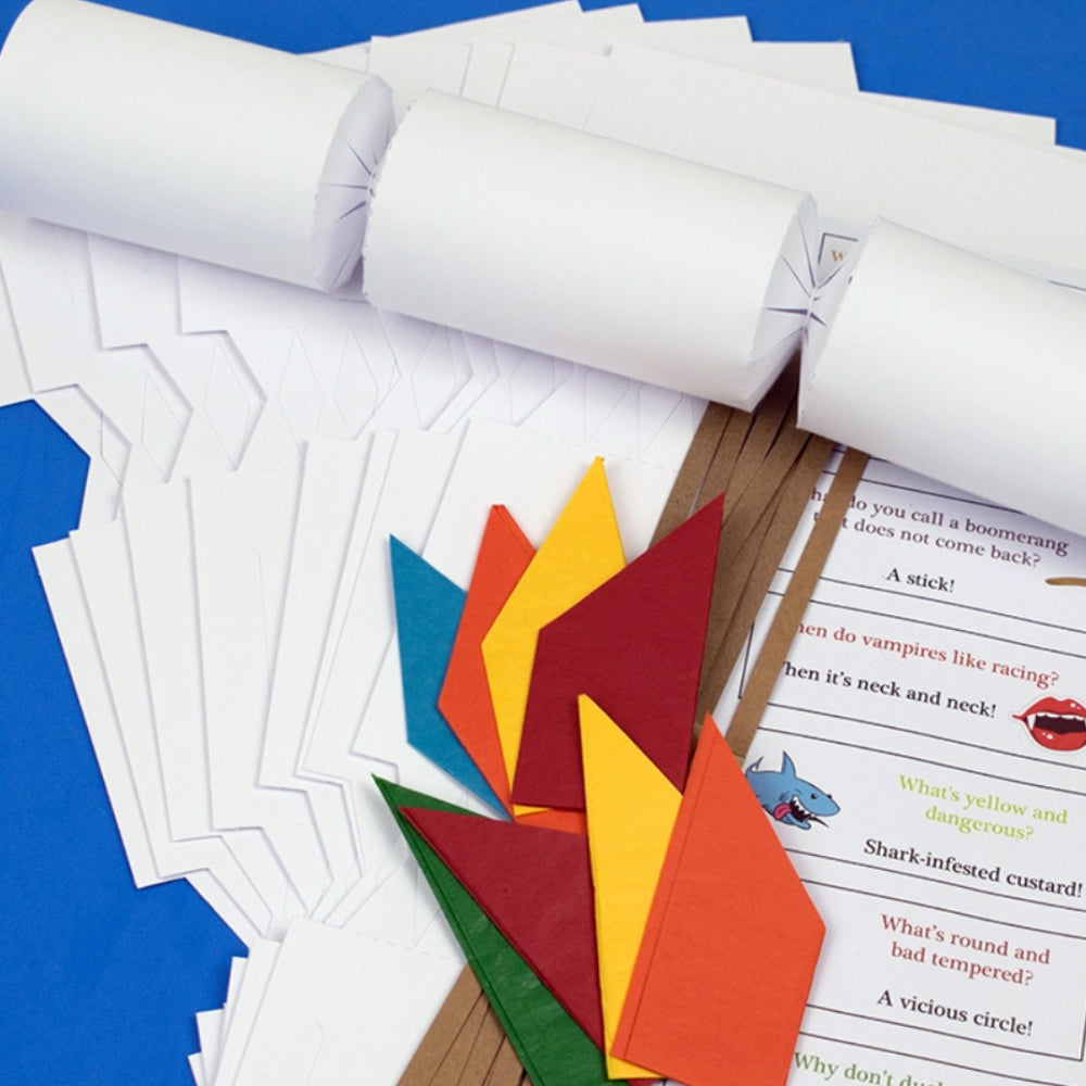 White Basic Make & Fill Your Own DIY Recyclable Christmas Cracker Craft Kits