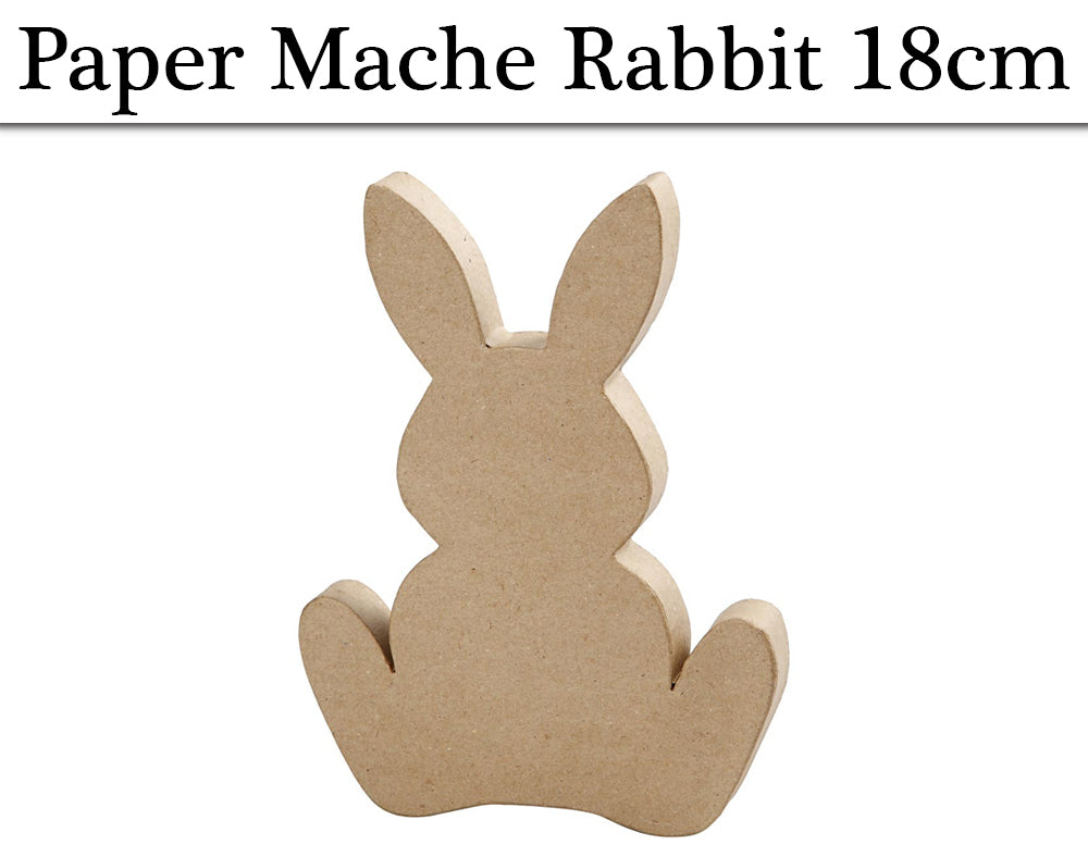 18cm Paper Mache Cute Flat Easter Bunny Rabbit Shape | Papier Mache Shapes