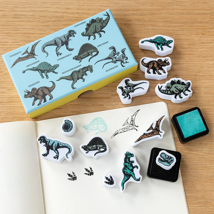 Prehistoric Dinosaurs | Mini Stamps &amp; Inks for Kids | Art &amp; Craft Gift Activity