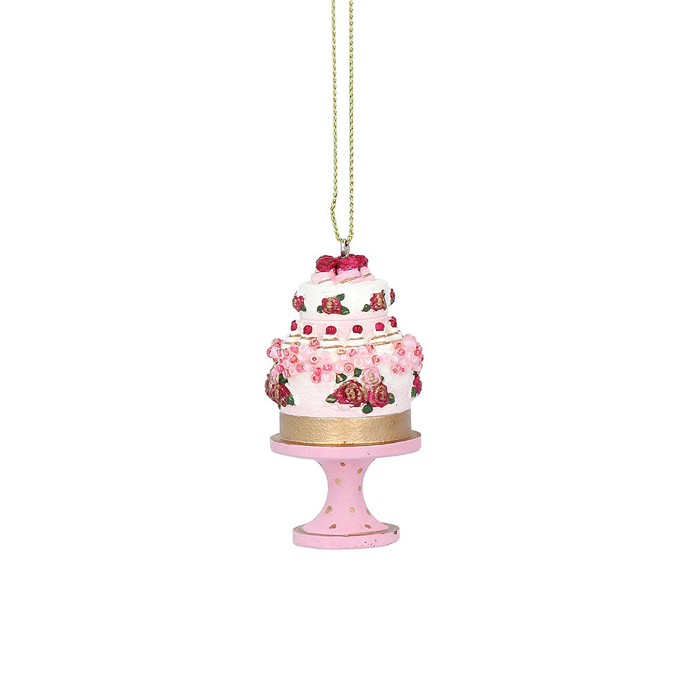 Light Pink Base | Afternoon Tea Cake Hanging Ornament | Cracker Filler | Mini Gift