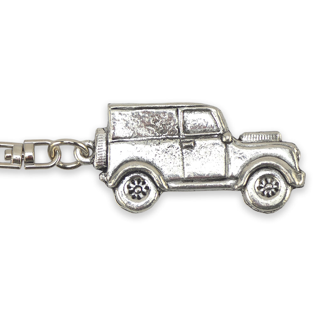 Classic Landrover | Chunky English Pewter 3D Keyring | Cracker Filler Gift