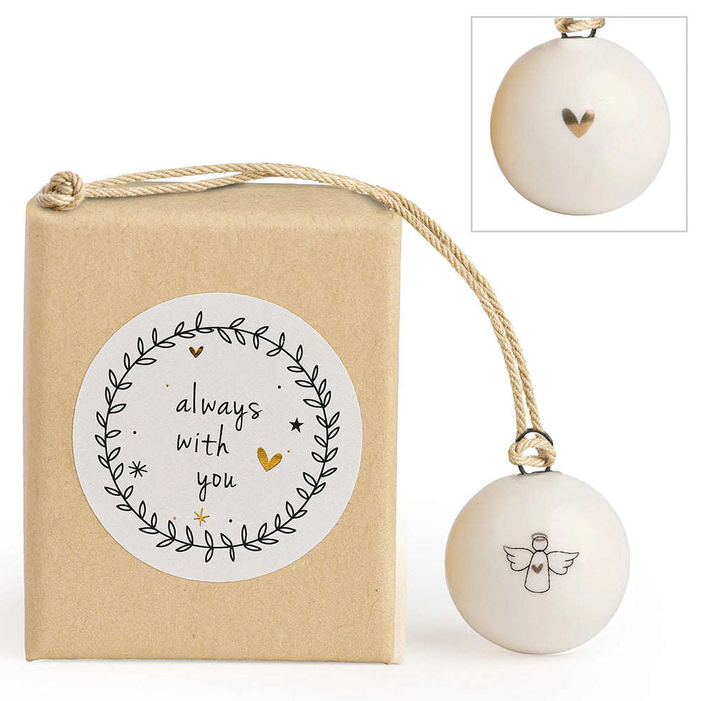 Always With You | Tiny Boxed Ceramic Christmas Bauble | Cracker Filler