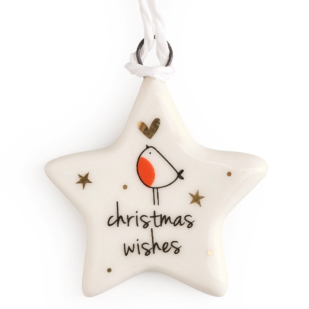 Christmas Wishes | Hanging Porcelain Decoration | Cracker Filler