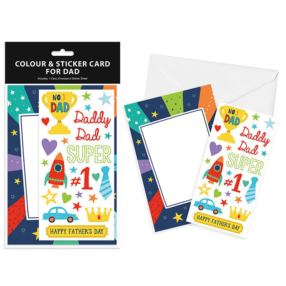 Father's Day Card Making Craft Kit for Kids | Card, Envelope & Stickers