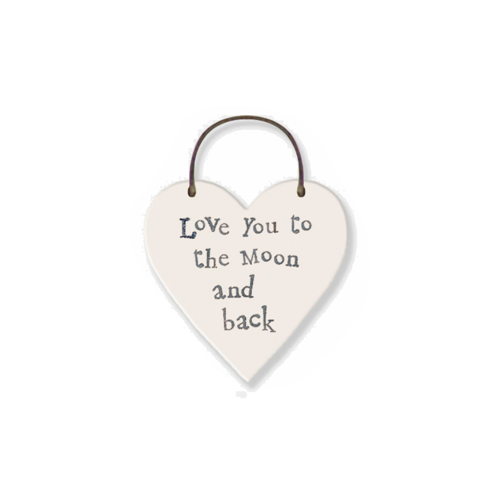 Love You to the Moon & Back - Mini Wooden Hanging Heart - Cracker Filler Gift