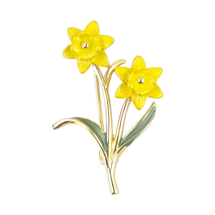 Dainty Tete-a-Tete Daffodil Brooch | Gold Plated | Little Cracker Filler Gift