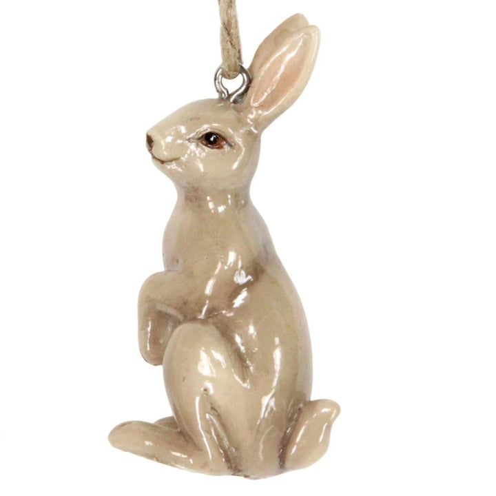 6cm Single Ceramic Hanging Bunny for Easter Tree Decoration