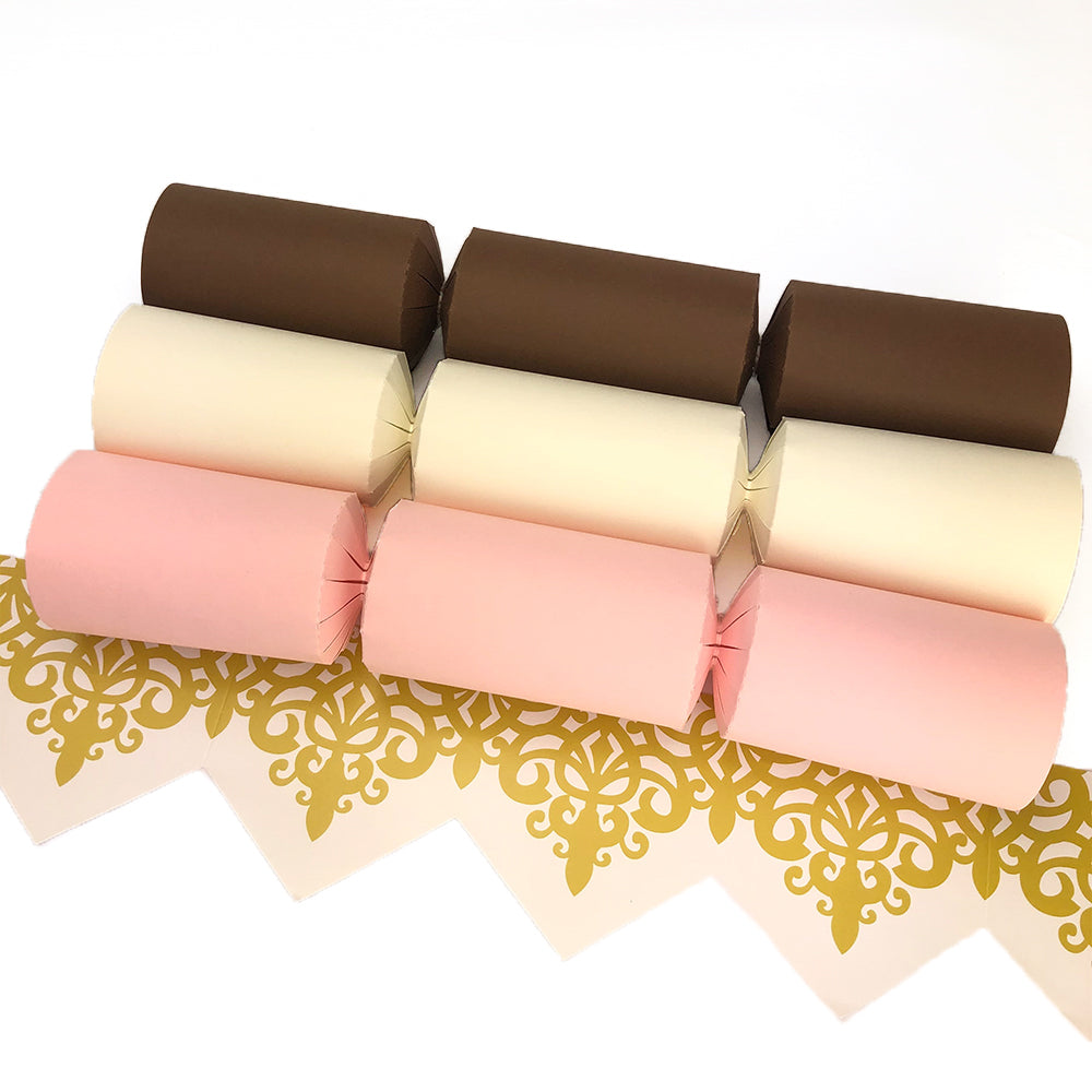 Neopolitan Tones | Craft Kit to Make 12 Crackers | Recyclable | Optional Raffia