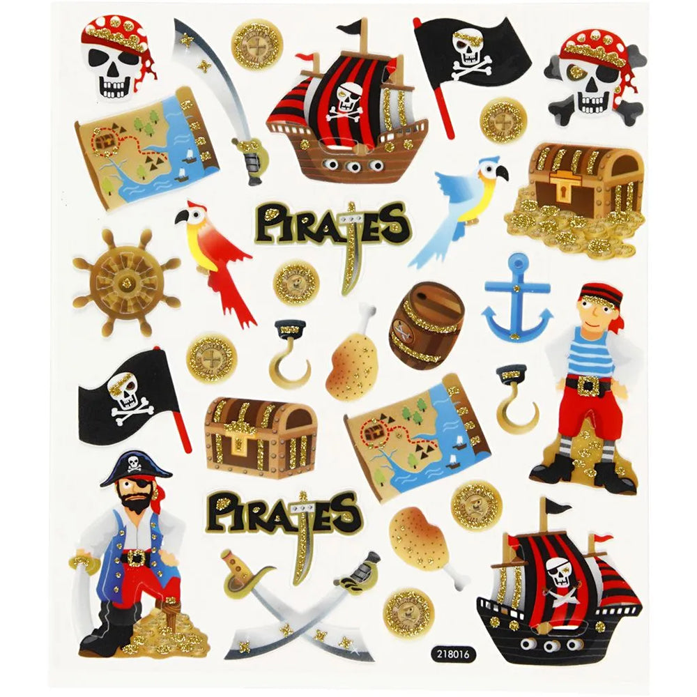 Pirates | Sheet of Foiled Stickers