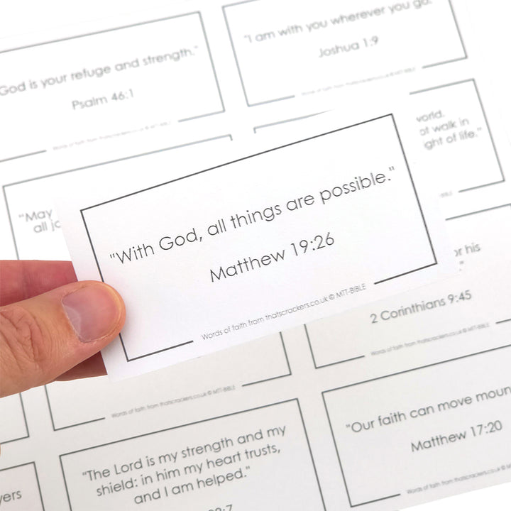 Christian Faith Mottoes | Set of 12 | For Cracker Making