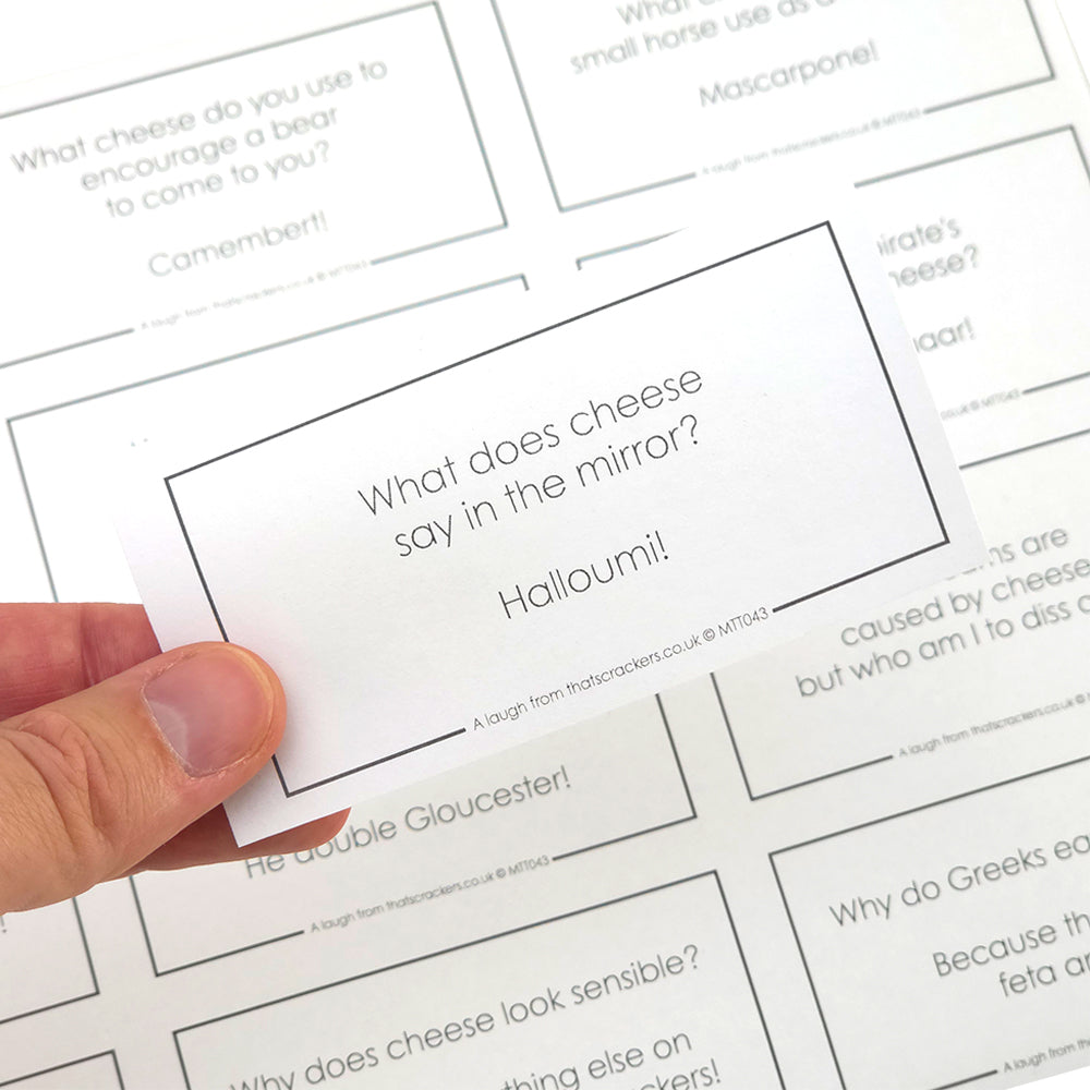 Cheese Cracker Jokes | Set of 12 | For Cracker Making