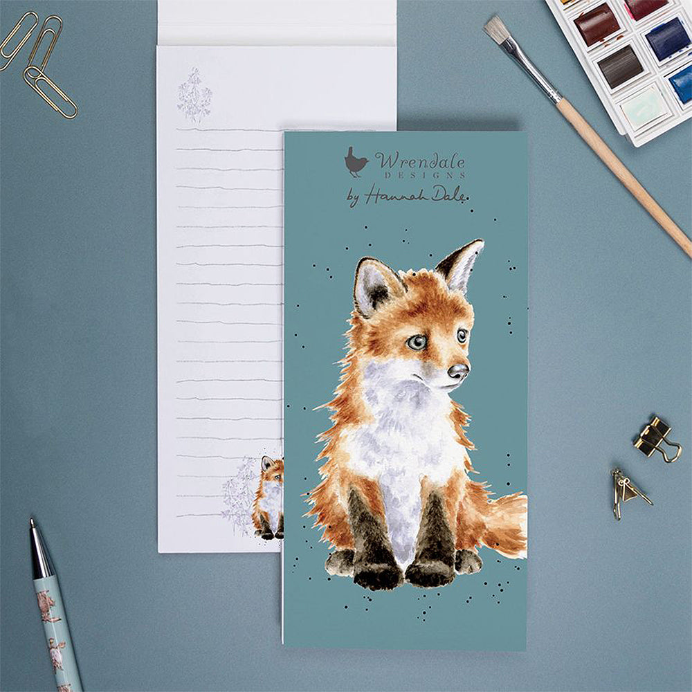 Contemplation Fox Cub | Magnetic Shopping List | Wrendale Designs
