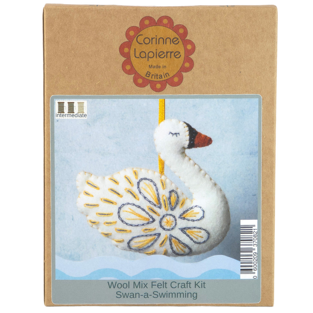 Swan Hanging Ornament | Mini Felt Sewing & Embroidery Kit | Corinne Lapierre
