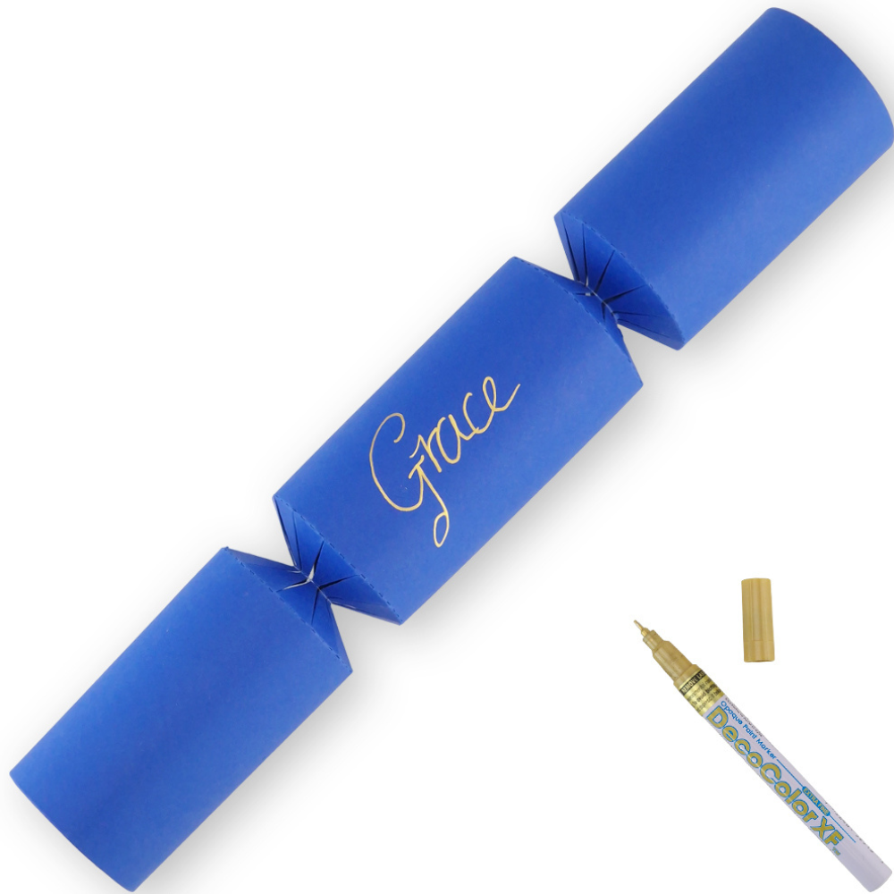 Royal Blue | 12 Personalise Your Own Crackers | Make &amp; Fill Your Own | With Pen