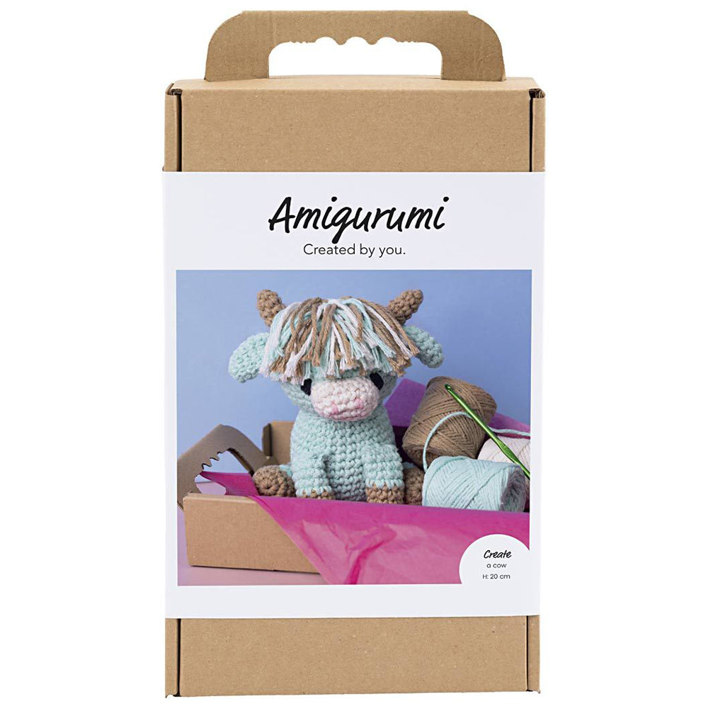 Amigurumi Complete Craft Kit | Mint Green Calf | Japanese Crochet | Large 20cm