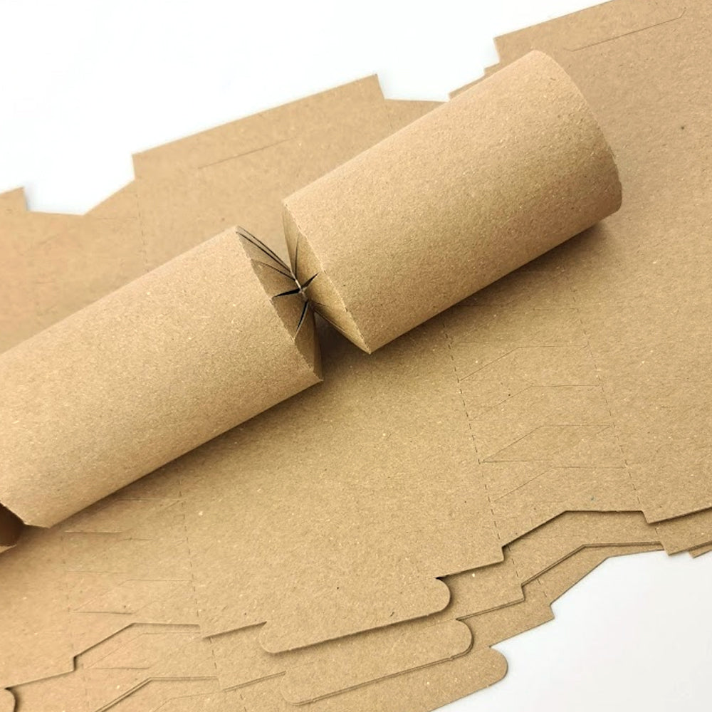 12 Natural Brown Recycled Kraft Make & Fill Your Own Recyclable Crackers | With Snappy Strips Only