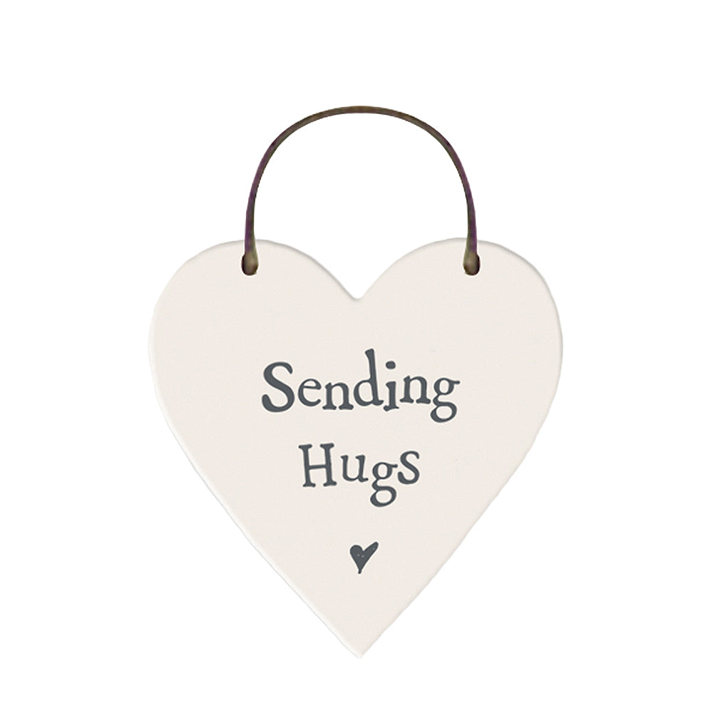Sending Hugs Mini Wooden Hanging Heart | Cracker Filler Gift