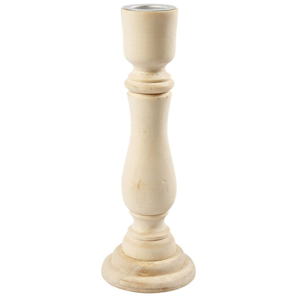 16.5cm Wooden Dinner Candle Stick to Decorate