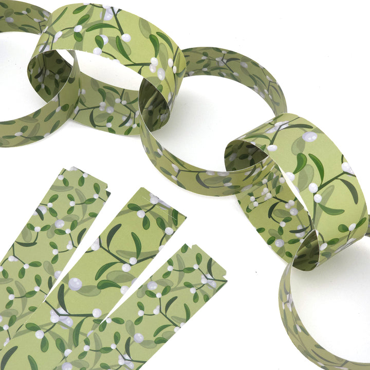 30 Reusable Christmas Paper Chains | Simply Mistletoe | No Glue Needed | 2.5m