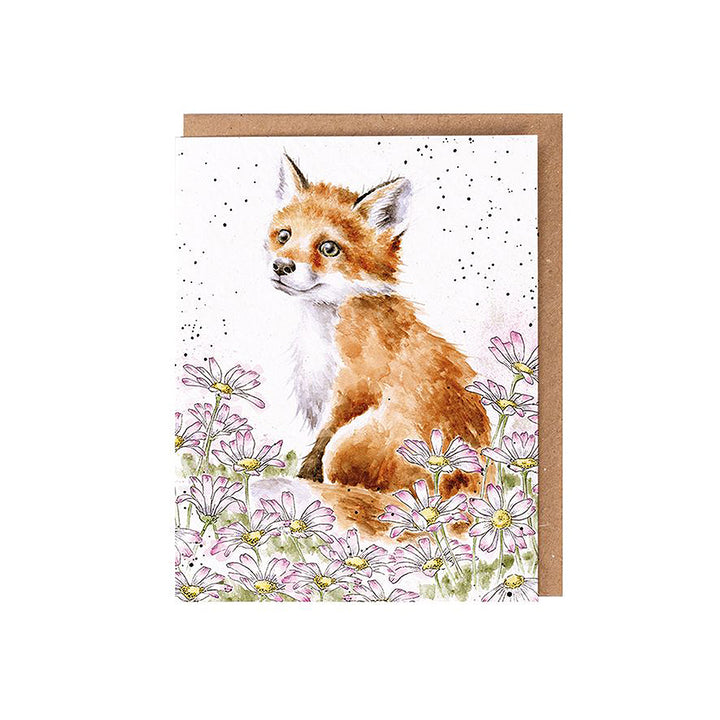 Fox & Daisies | Blank Card & Wild Flower Seeds | 10.5x15cm | Wrendale Designs