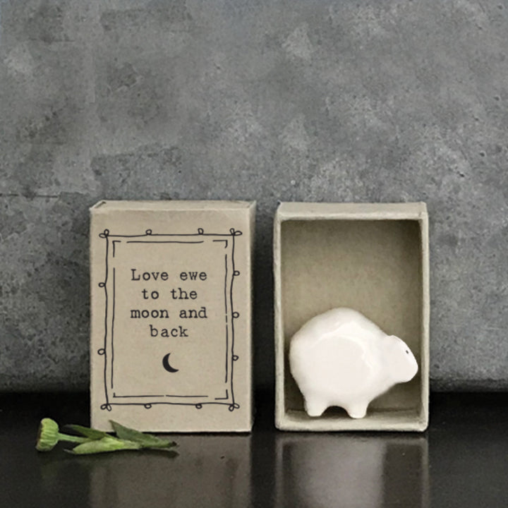 Mini Ceramic Sheep Ornament in a Gift Box | Cracker Filler Gifts