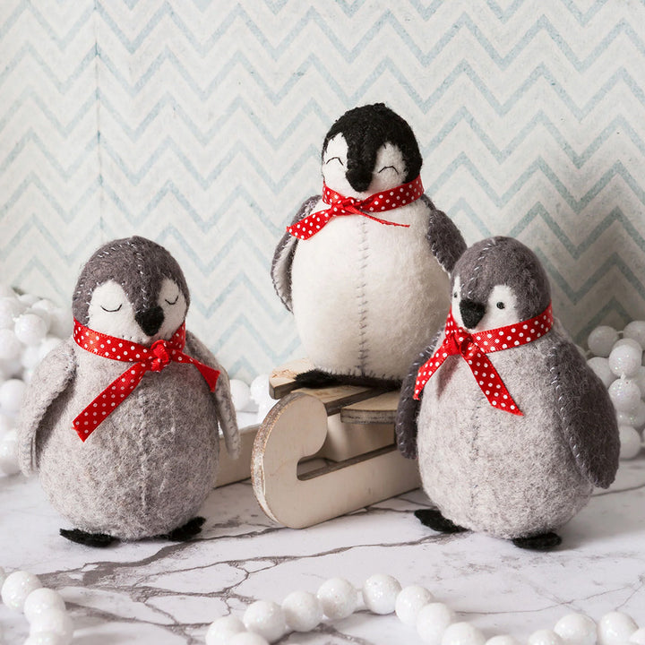 Baby Penguins | Felt Sewing Kit | Makes 3 | Corinne Lapierre