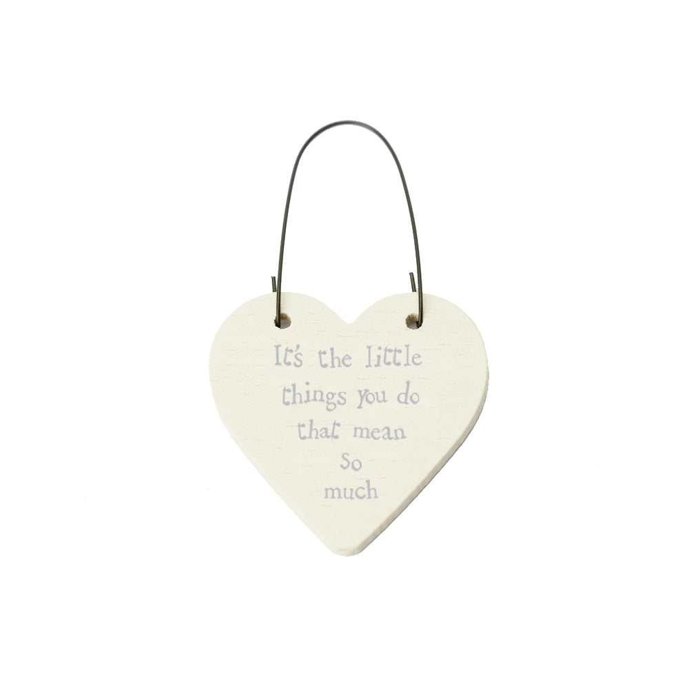 The Little Things You Do - Mini Wooden Hanging Heart - Cracker Filler Gift