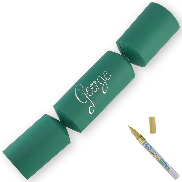 Rich Green | Craft Kit to Personalise Your Own Crackers | Makes 12