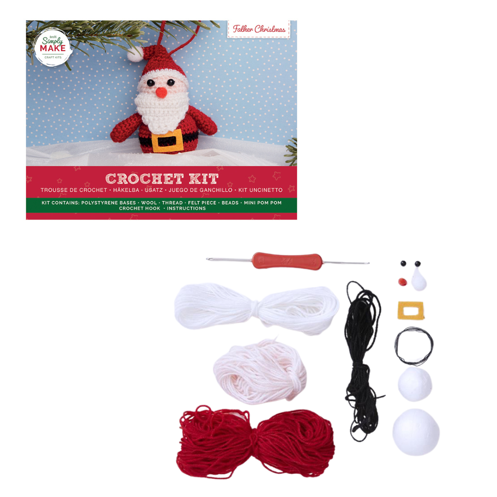 Fun Santa Christmas Decoration Making Craft Kit | Crochet Kit