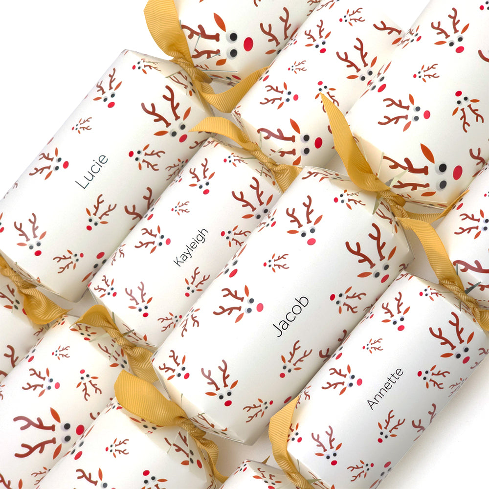 Personalised Cracker Making Craft Kit | Googly Rudolph | Makes 4 or 6 Crackers