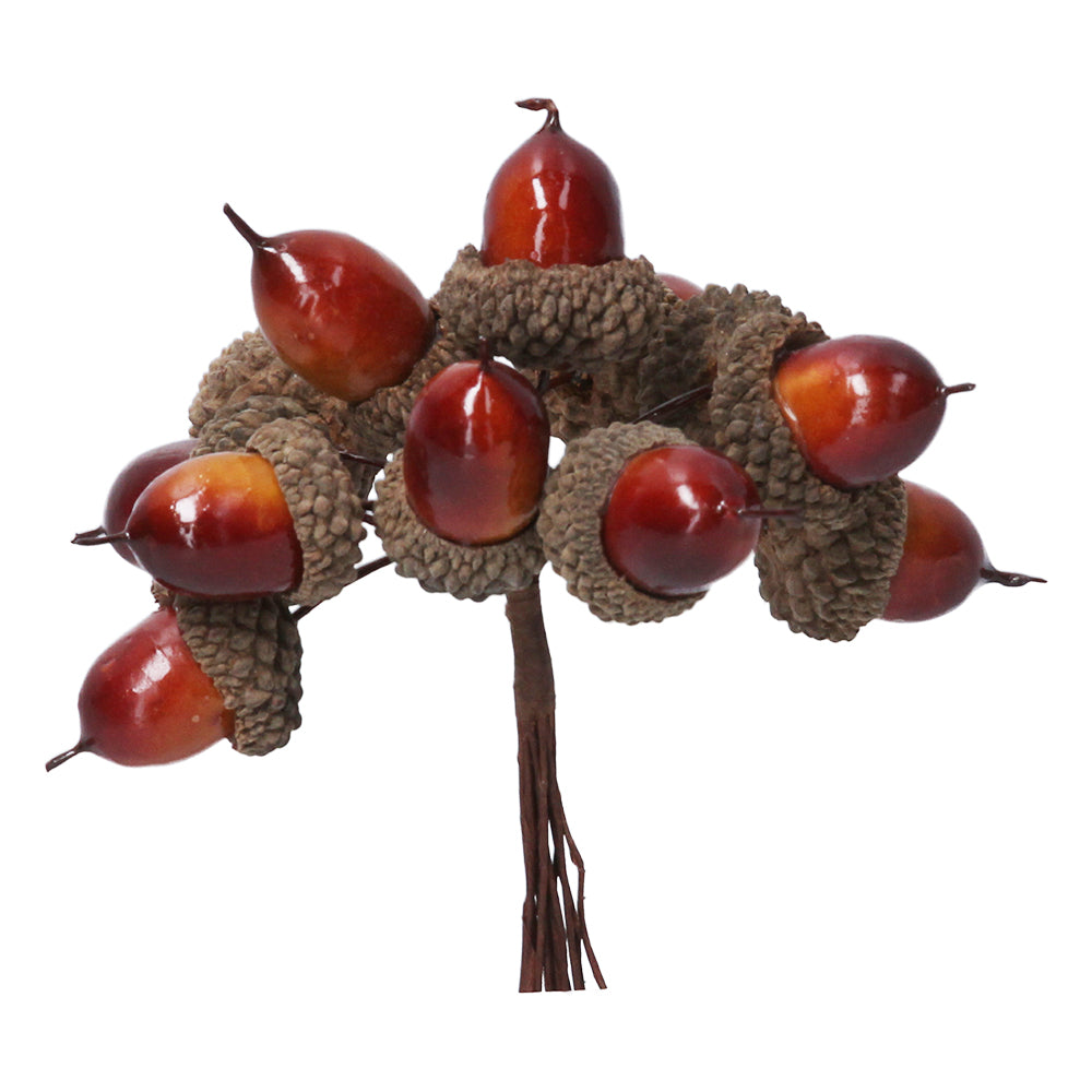 12 Realistic Artificial Acorn Picks for Autumnal Wreath & Floristry Crafts
