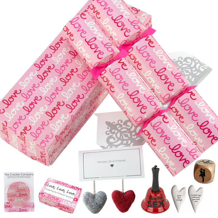 Love Love Love | Pair of Filled Valentine's Day Crackers | Choice of Gifts