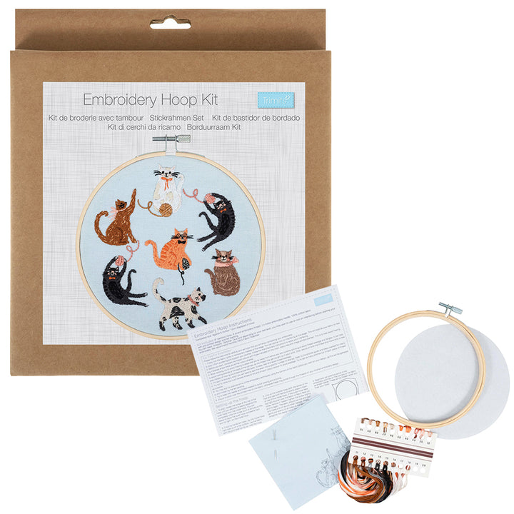 It's a Cats Life! | Complete Embroidery Kit with Hoop | 15cm Wide
