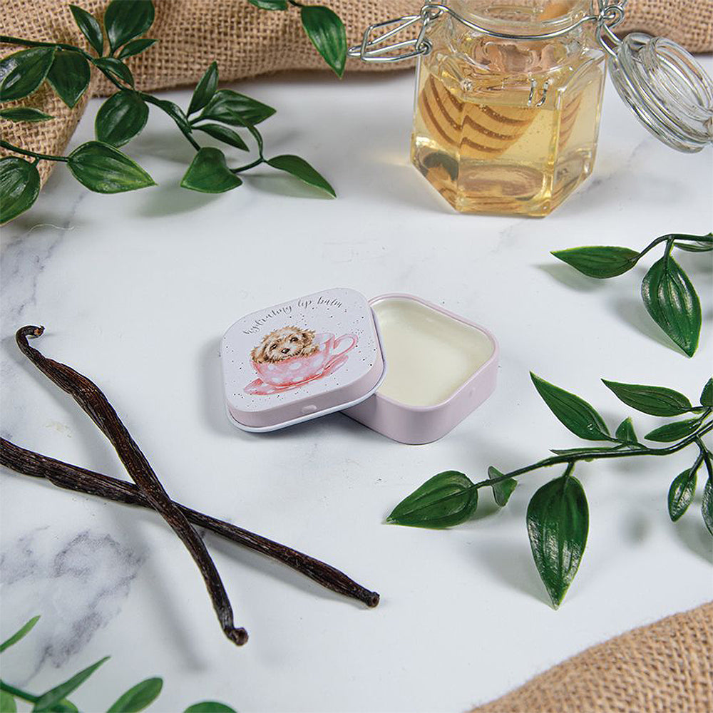 Wrendale Honey &amp; Vanilla Lip Balm in a Tin | Teacup Pup | Cracker Filler Gift