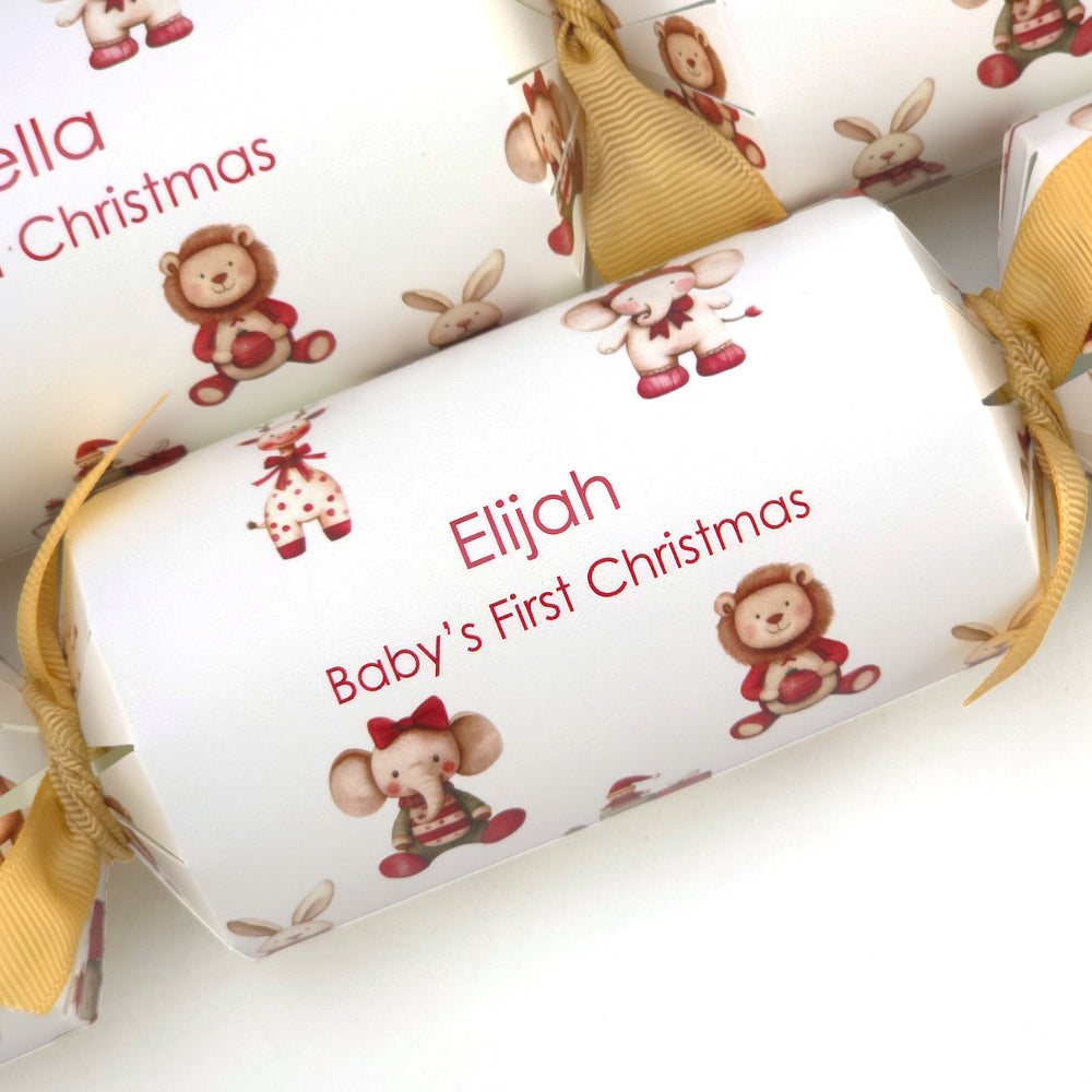 Personalised Cracker Craft Kit | Makes 4 or 6 Crackers | Baby's 1st Christmas