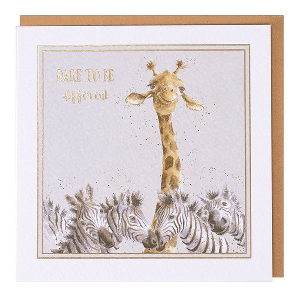 Dare to be Different Giraffe | Blank Card | 12x12cm | Wrendale Designs