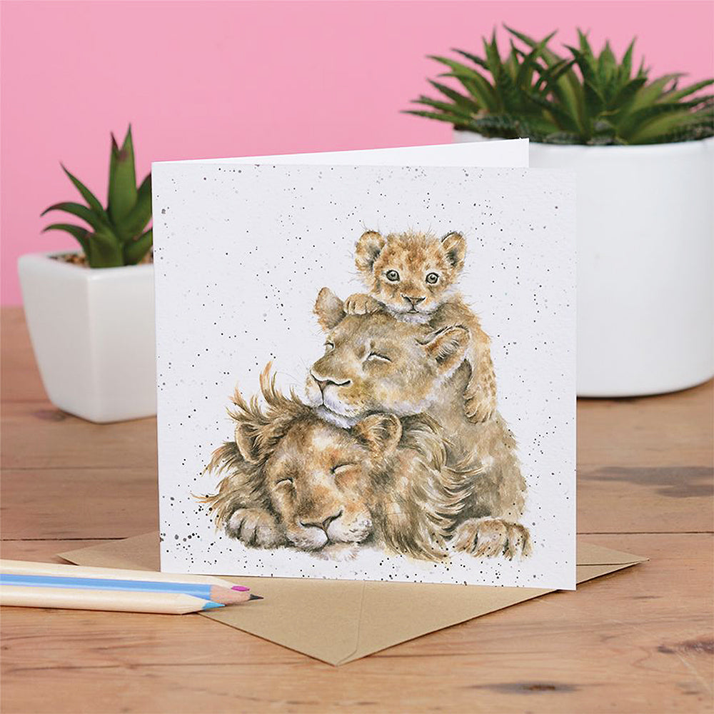 Family Pride Lions | Blank Card | 15x15cm | Wrendale Designs