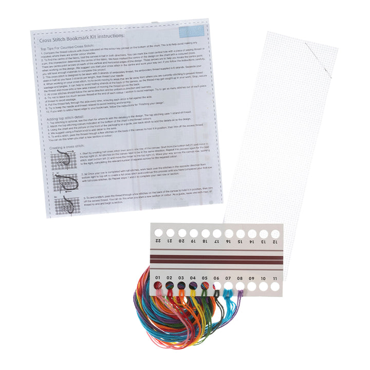 Love Books Floral Bookmark | Mini Counted Cross Stitch Kit | 13cm