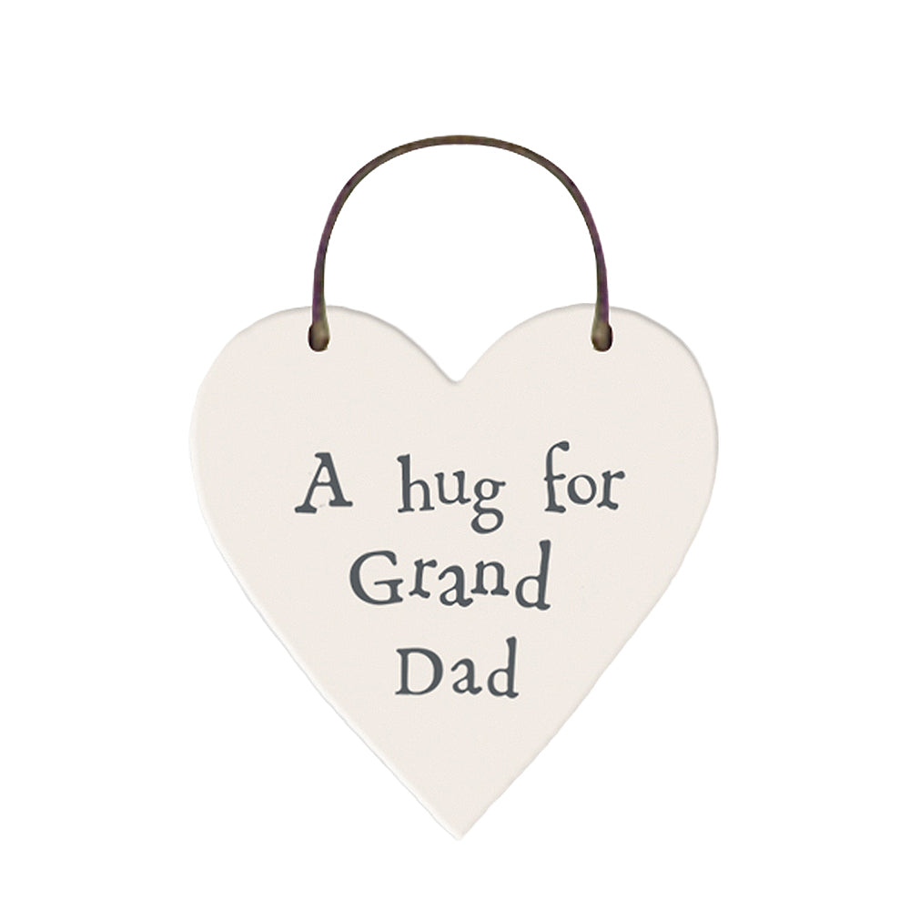 A Hug For Grand Dad Mini Wooden Hanging Heart | Cracker Filler Gift
