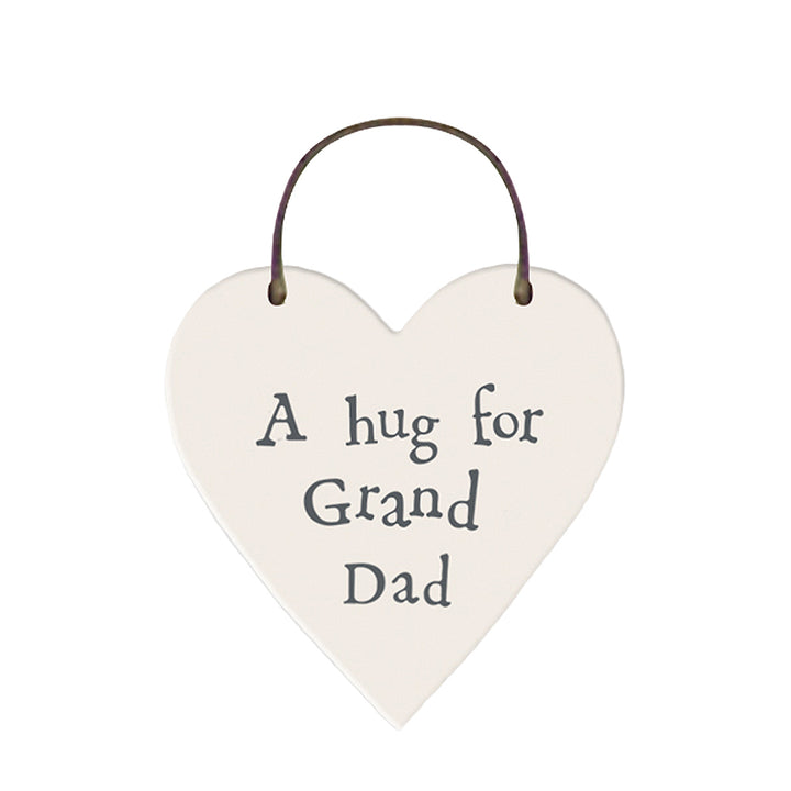 A Hug For Grand Dad Mini Wooden Hanging Heart | Cracker Filler Gift