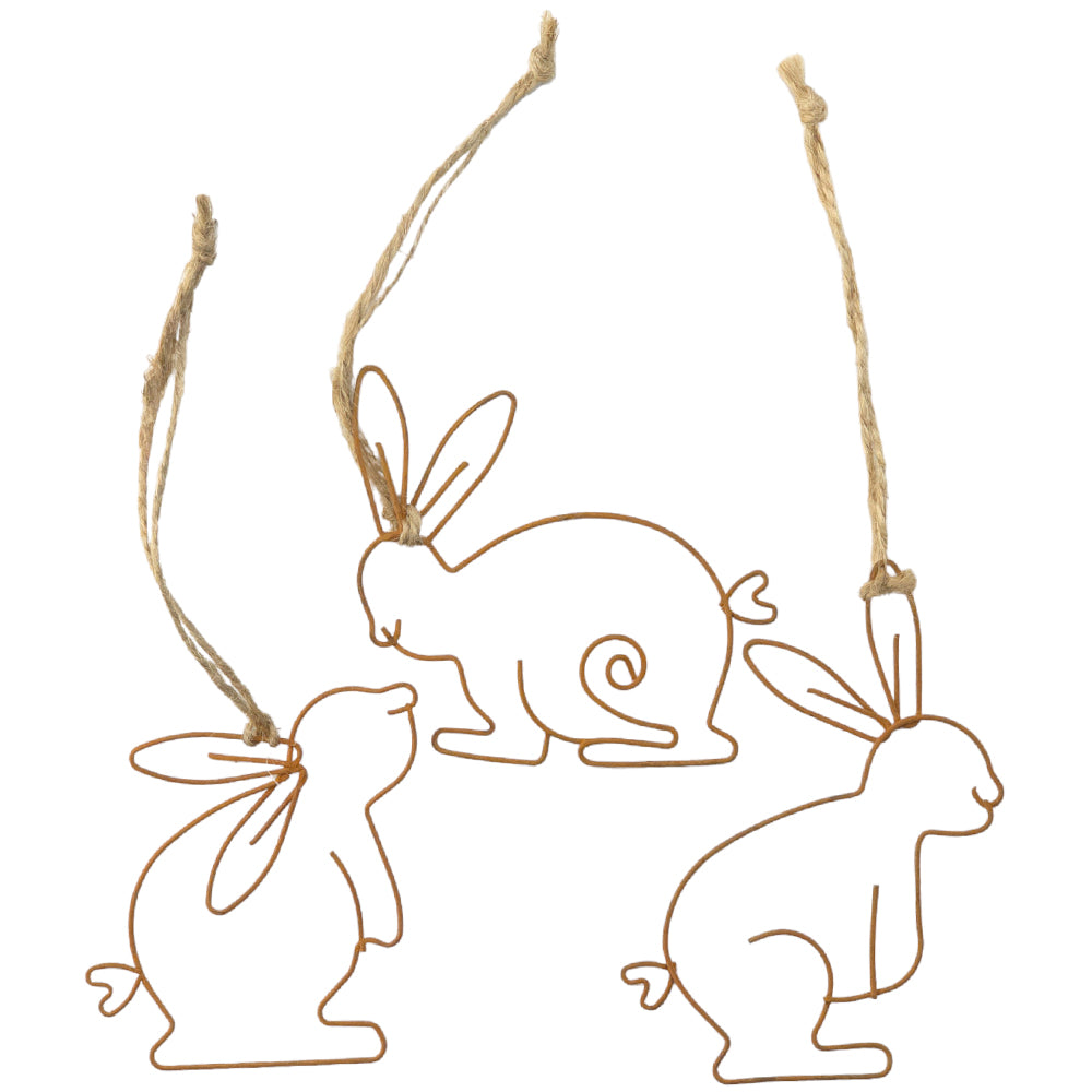 Wire Cut Out Bunny | Hanging Easter Tree Decoration | One at Random | Gisela Graham