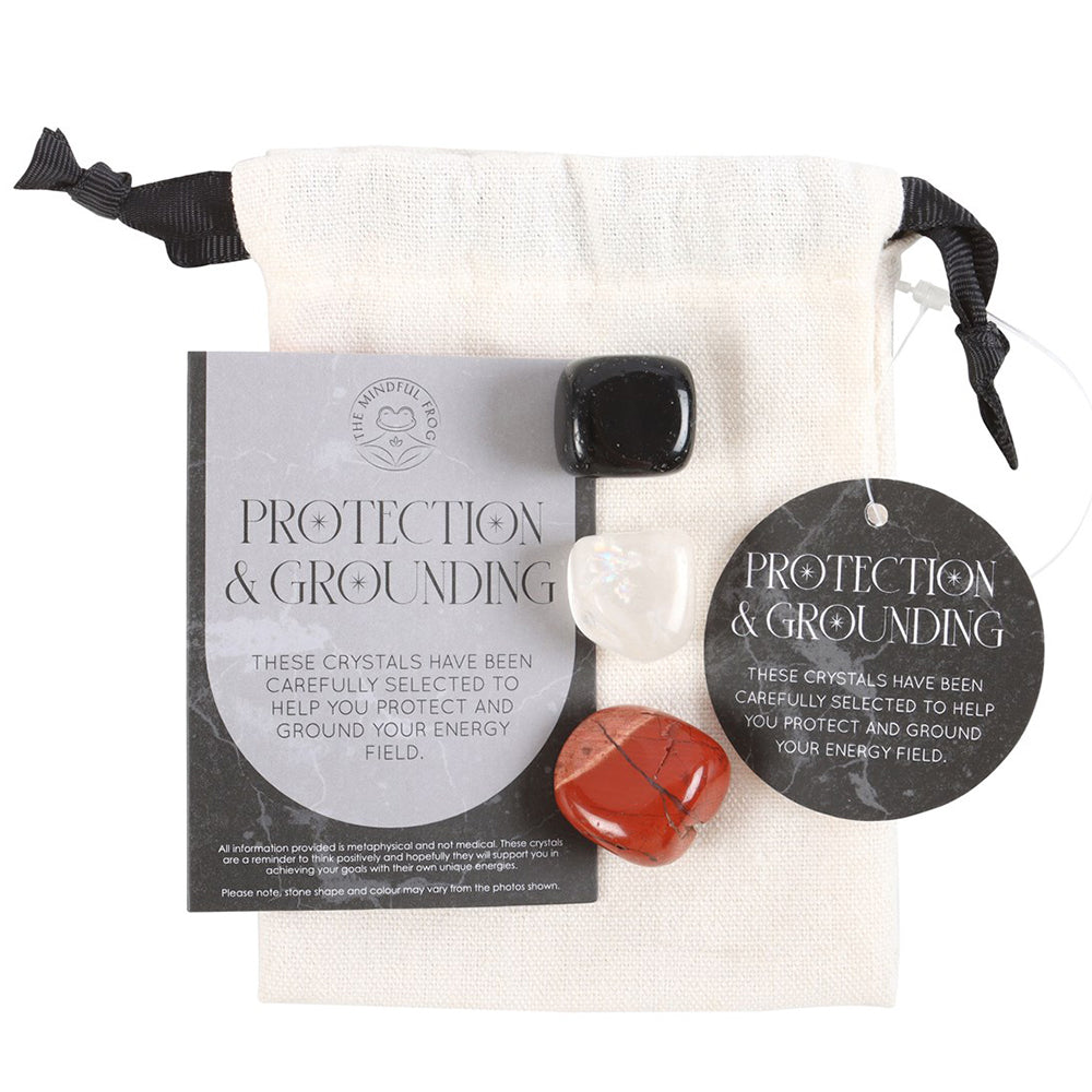 Protection & Grounding | Healing Crystal Set & Bag | Mini Gift | Cracker Filler
