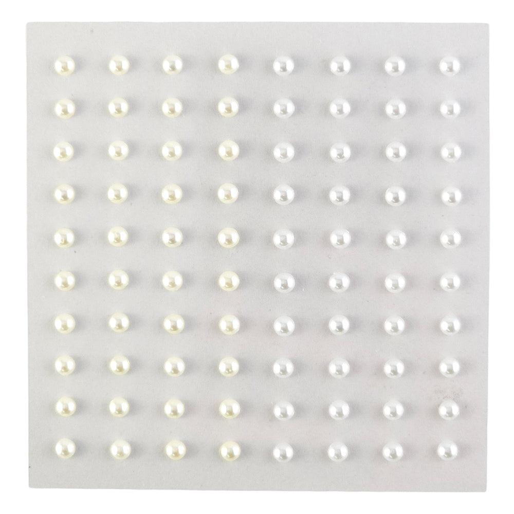 Self Adhesive Gems or Pearls | 4mm | 80 per Sheet | Crafts &amp; Papercrafts