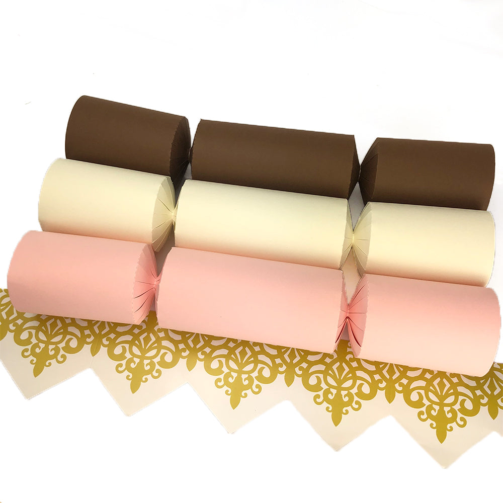 Neopolitan Tones | Craft Kit to Make 12 Crackers | Recyclable | Optional Raffia