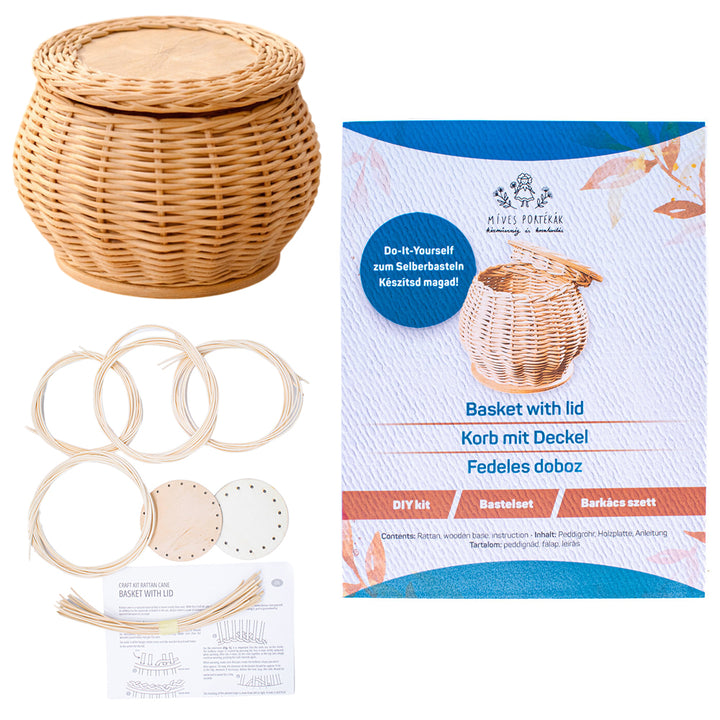 Basket Making Kit with Lid | Rattan Basket Craft Kit