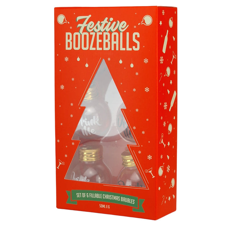 Christmas Baubles to Fill & Drink | For Liquids | Hang or Table Gift | Pack of 6