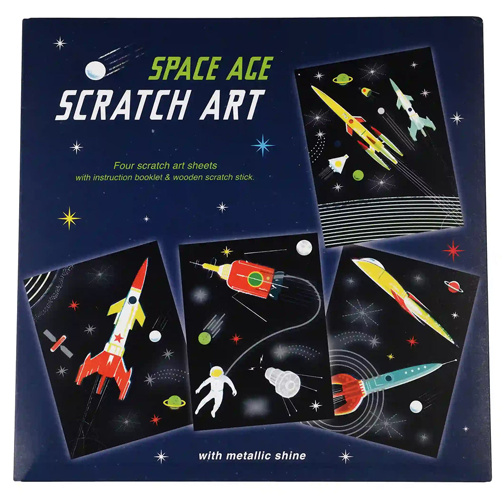 Space Age | Metallic Scratch Art Sheets for Kids